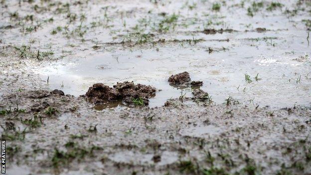 Waterlogged pitch