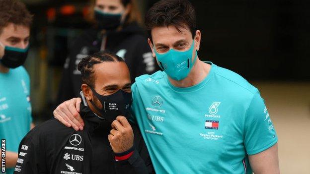 Lewis Hamilton and Toto Wolff