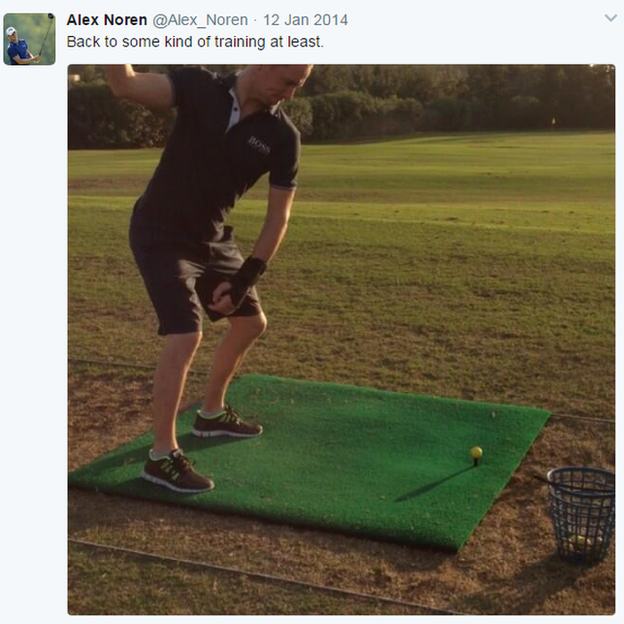 Alex Noren Twitter post