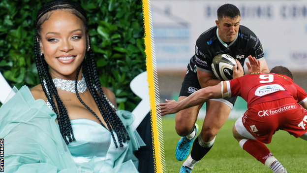 Rihanna (left) and Owen Watkin of the Ospreys