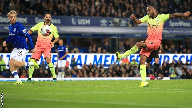 Raheem Sterling scores for Man City