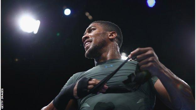 Deontay Wilder wants to face Anthony Joshua (pictured) to prove he is the best