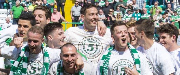 Celtic players celebrating