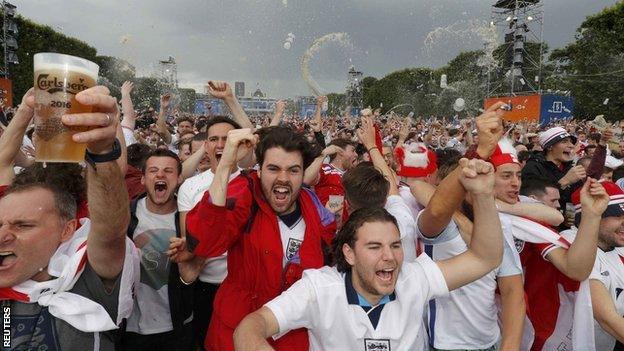 England fans celebrate