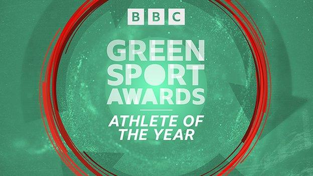 Graphic with BBC Green Sport Awards: Athlete of the Year in text