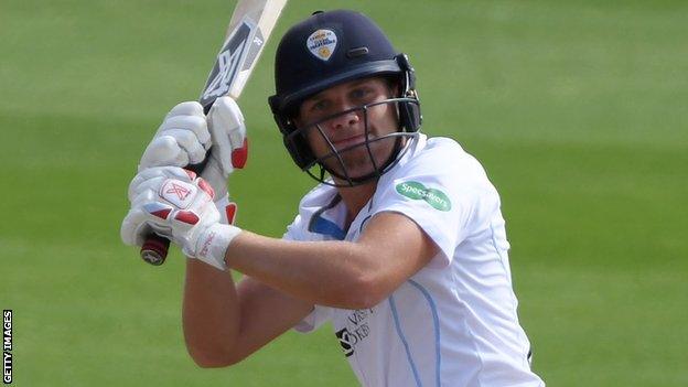 Matthew Critchley in action for Derbyshire