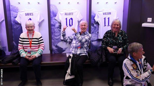 Ex-England star Jeannie Allott with her jersey