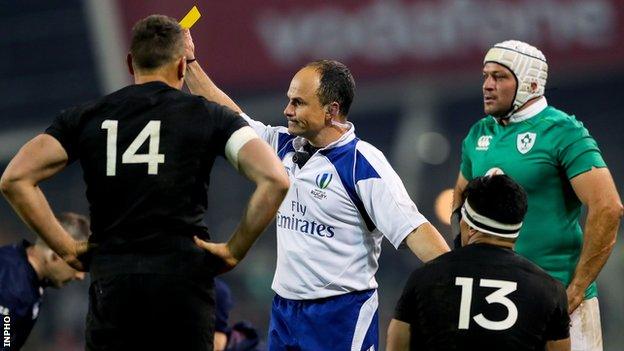 Referee Jaco Peyler yellow cards New Zealand centre Malakai Fekitoa