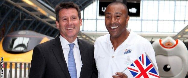 Lord Coe and Colin Jackson