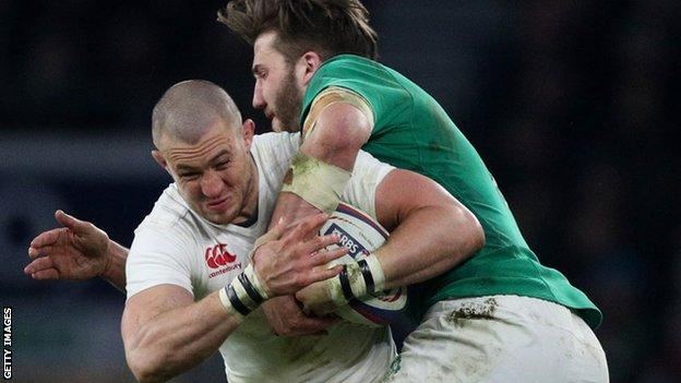 Mike Brown in action for England against Ireland