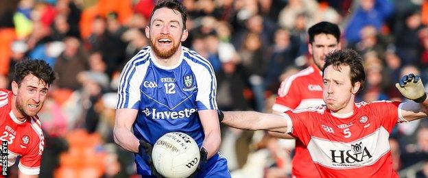 Monaghan skipper Owen Duffy scored two points early in the second half at the Athletic Grounds