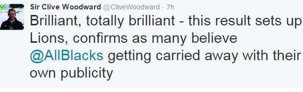 Sir Clive Woodward on Twitter