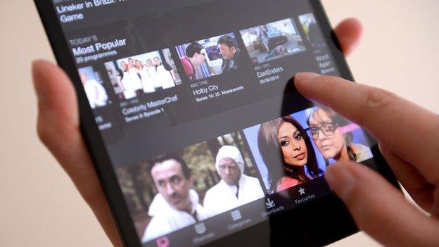 The iPlayer app in use