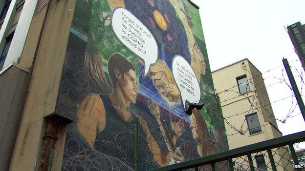 The Ring of Peace mural in Belfast's Cathedral Quarter