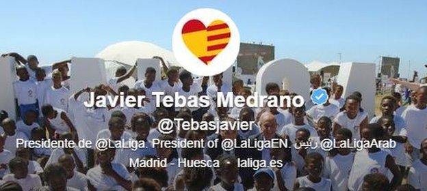 Javier Tebas Twitter page