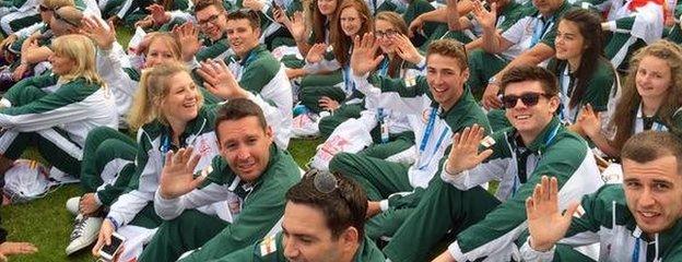 Guernsey's athletes at the Island Games opening ceremony