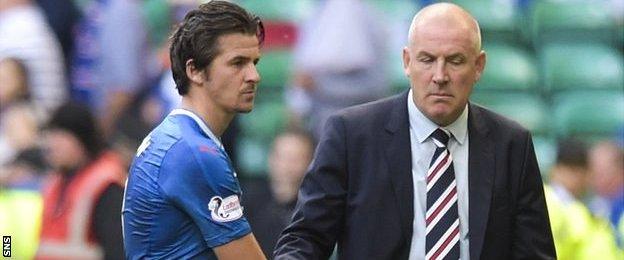 Rangers' Joey Barton and Mark Warburton