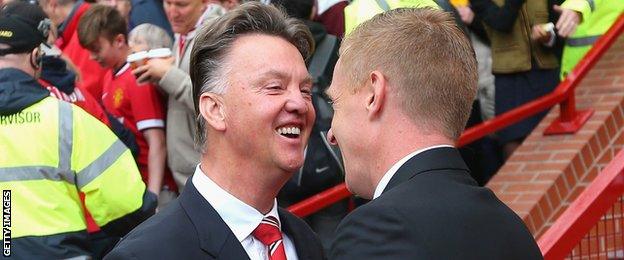 Garry Monk has a 100% record against Manchester United manager Louis van Gaal