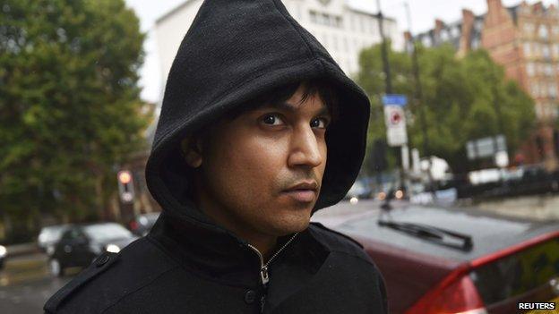 Navinder Sarao leaving Westminster Magistrates Court on 14 August