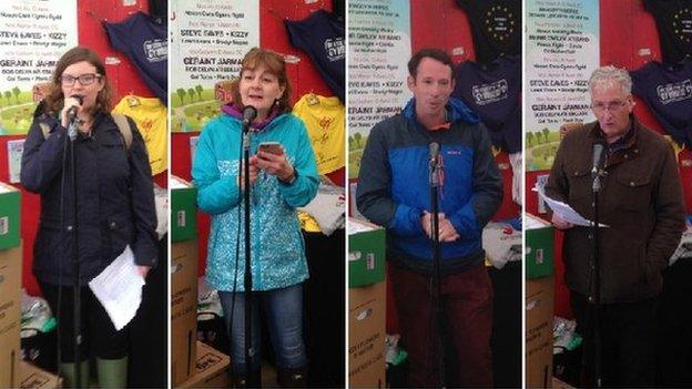 Menna Machreth, Elin Walker Jones, Huw Williams ac Ieuan Wyn