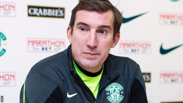 Hibernian manager Alan Stubbs