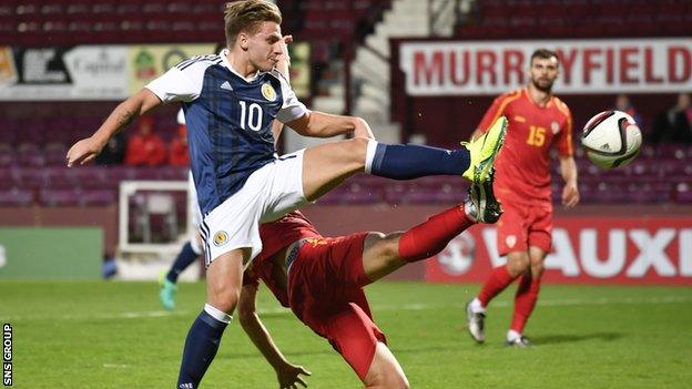 Jason Cummings in action for Scotland