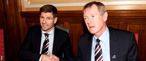 Steven Gerrard is unveiled as Rangers manager by chairman Dave King