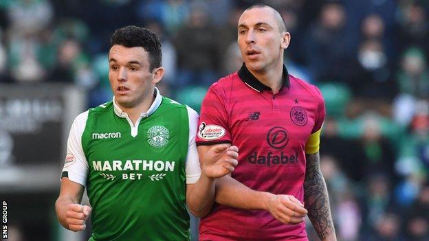 Scott Brown and John McGinn in action at Easter Road