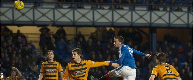 Nicky Clark scores for Rangers against Alloa