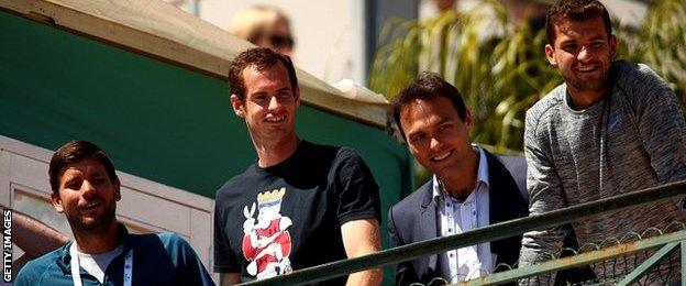 Dani Vallverdu, Andy Murray, Ross Hutchins and Grigor Dimitrov