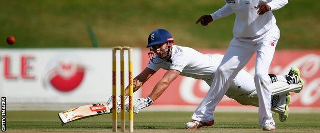 James Taylor dives in for his hundred for England