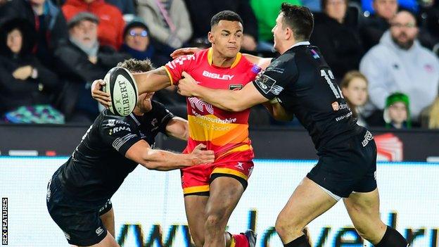 Dragons wing Ashton Hewitt is hoping to make an impact against Ospreys on New Year's Eve