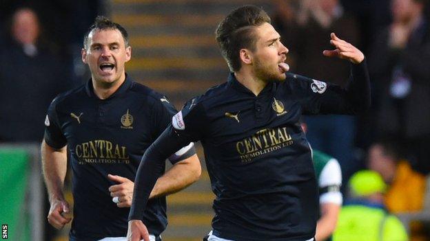 Luke Leahy (right) scored late for Falkirk