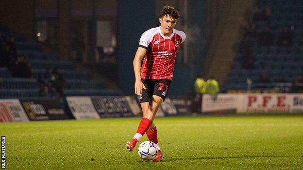 Cheltenham's Kyle Joseph playing against Gillingham