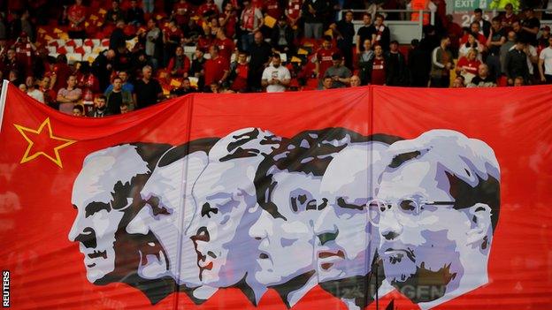 Banner featuring Liverpool's most successful managers