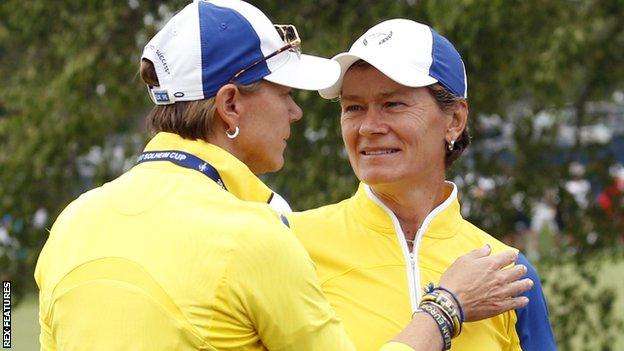 European captain Aneka Sorenstam and vice-captain Catriona Matthew