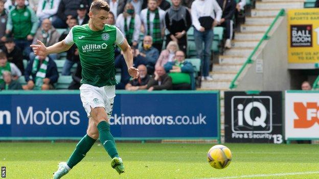 Kyle Magennis scores for Hibs