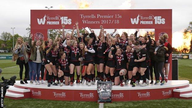 Saracens Women beat Harlequins Ladies to win the inaugural Premier 15s final at Ealing Trailfinders RFC in April