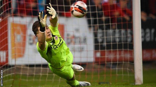 Edward McGinty saved two penalties in his final outing with Sligo Rovers