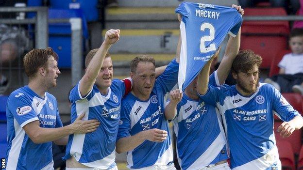 St Johnstone celebrate Graham Cummins' goal