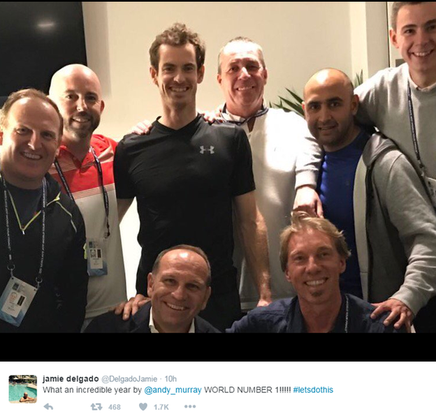 Jamie Delgado tweets: "What an incredible year by @andy_murray. World number 1! #letsdothis"