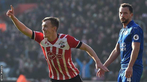 Danny Drinkwater watches James Ward-Prowse celebrate after putting Southampton ahead