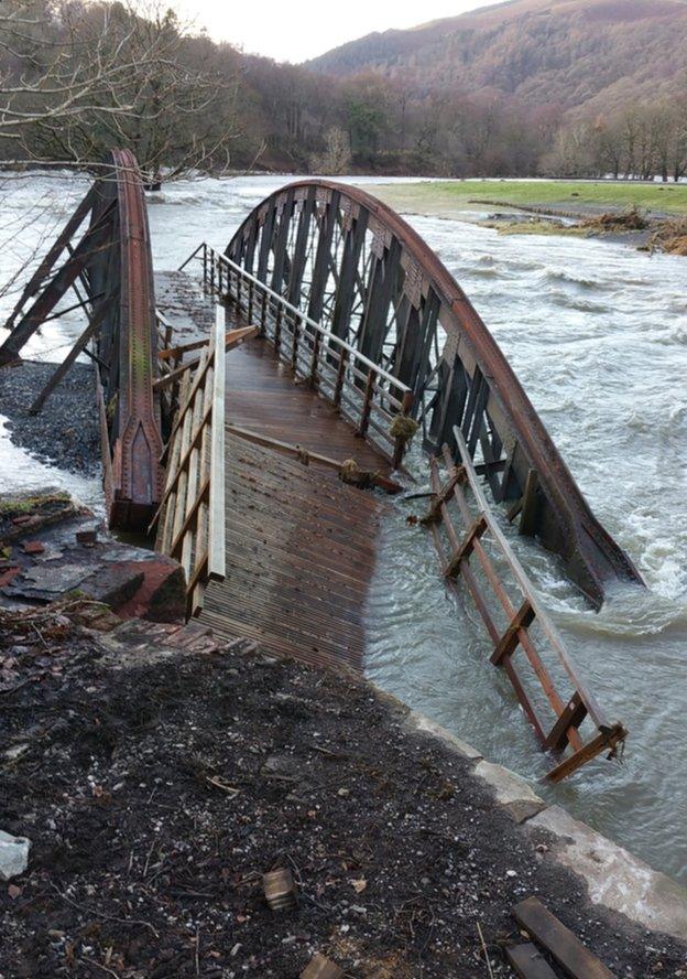 Old railway line between Keswick and Threlkeld under water