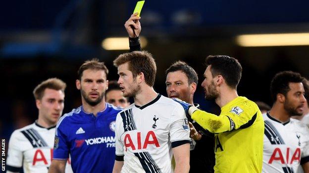 Mark Clattenburg and Eric Dier