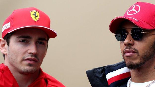 Charles Leclerc and Lewis Hamilton