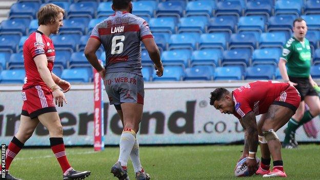 Greg Johnson scores for Salford