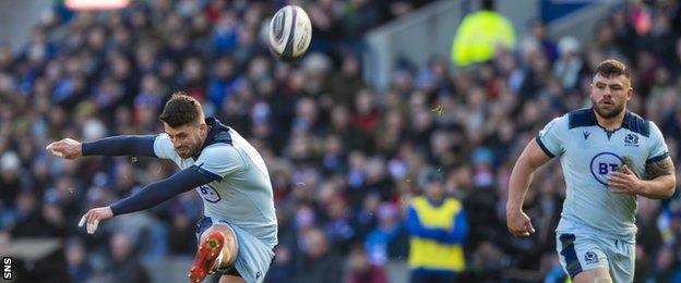 Adam Hastings converts for Scotland against France