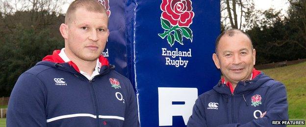 Dylan Hartley and Eddie Jones