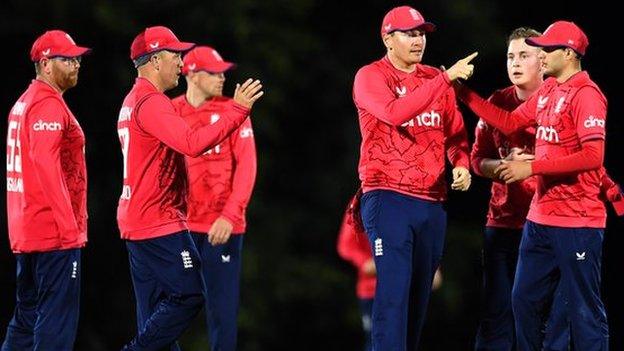 The England Learning Disability team celebrate a wicket