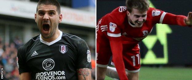 Aleksandar Mitrovic (left) and Patrick Bamford